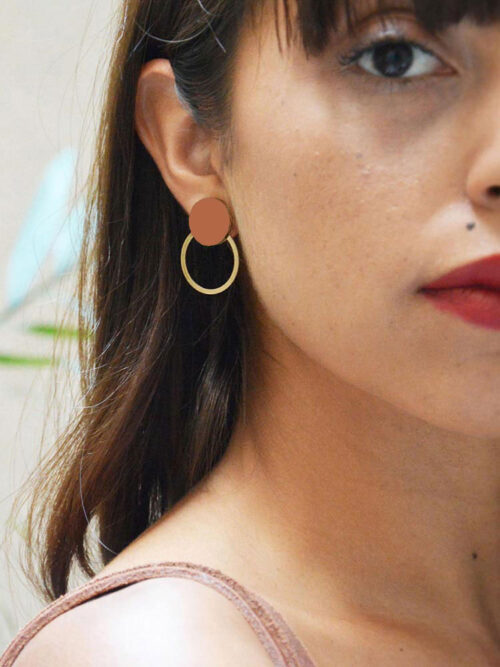 Terracotta circle earrings