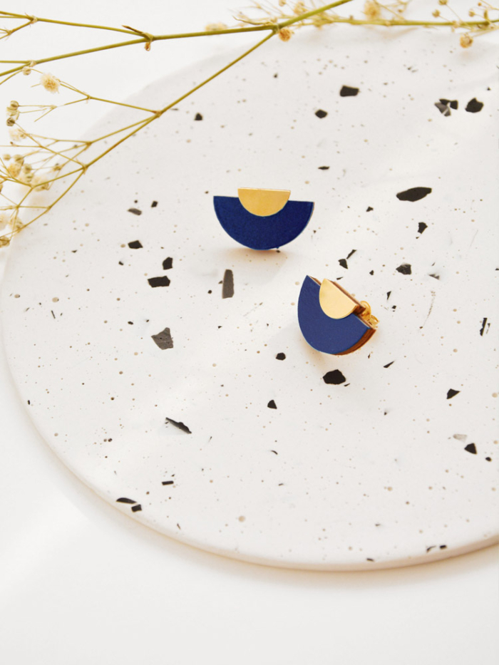 Eclisse Half Circle Studs by Pithy