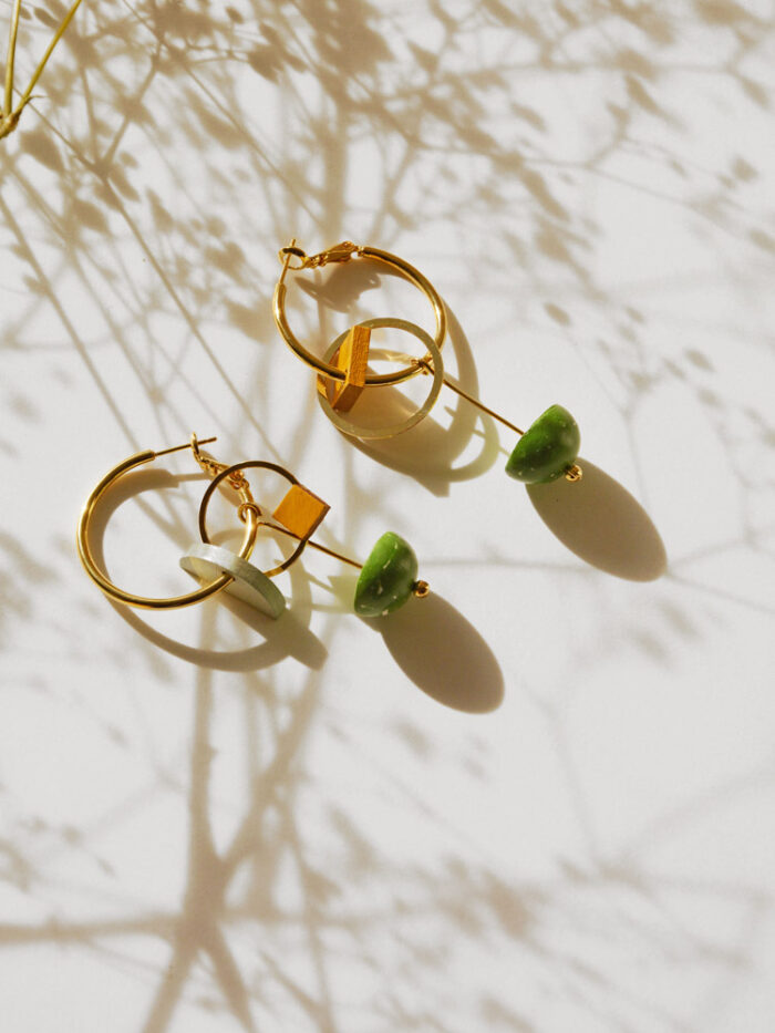 Eclisse hoops green and mustard