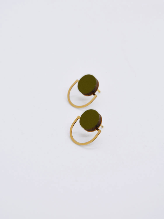 cometa small studs forest green